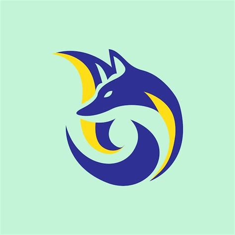 Premium Vector | Creative fox icon with blue and yellow Vector logo ...