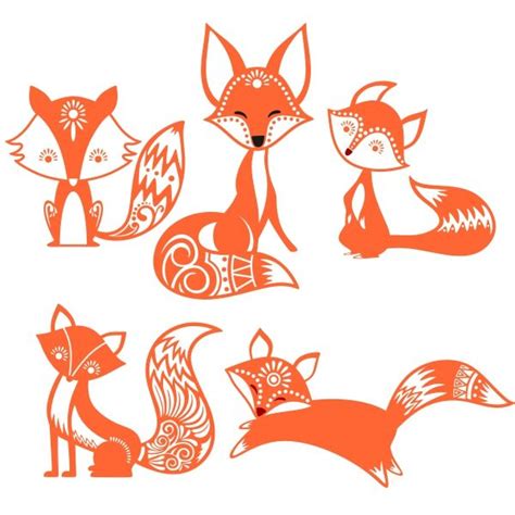 Cute Fox Cuttable Design | Silhouette crafts, Silhouette cameo projects ...