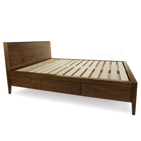 Walnut Storage Bed Frame Modern Platform Bed No. 2 Modern - Etsy