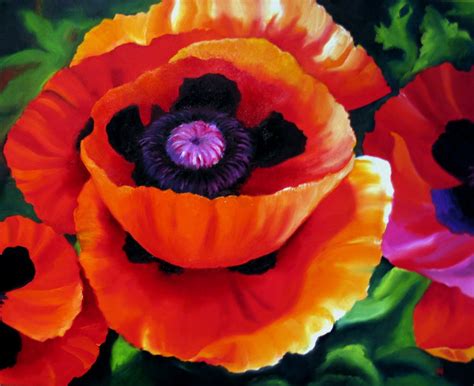 Nel's Everyday Painting: Red Poppies - SOLD