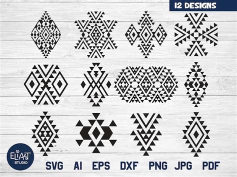 Aztec Pattern SVG Tribal Pattern SVG Aztec SVG 12 Geometric - Etsy Canada