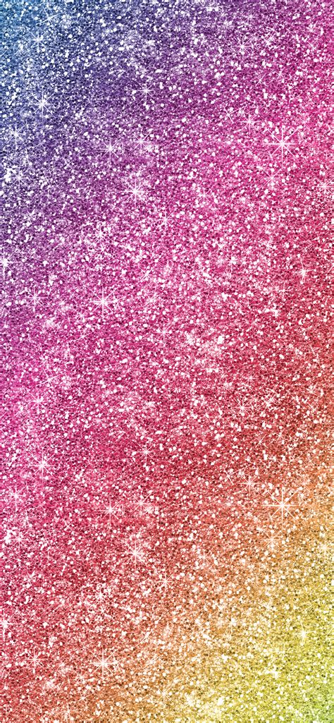 Cute Rainbow Glitter iPhone Wallpaper