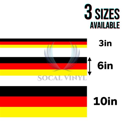 3inx59in German Flag Racing Stripe Car Sticker Decal For Exterior Hood ...