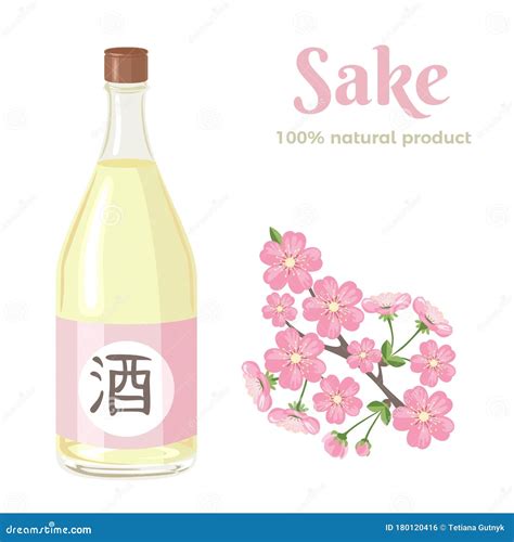 Sake Glass, Bottle. Vector Color Flat Cartoon Illustration ...