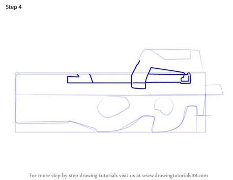 Step by Step How to Draw P90 SMG from Rainbow Six Siege ...