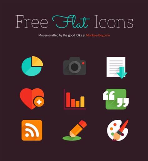 60 Incredible Free Flat Icon Sets For Designers Web Design, Flat Design ...