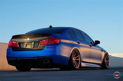 Slammed BMW M5 F10 On Custom Painted Vossens — CARiD.com Gallery