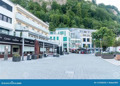 Alley with Shops in City Center of Vaduz Editorial Image - Image of ...