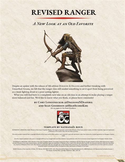 5e Revised Ranger - Dungeon Masters Guild | DriveThruRPG.com