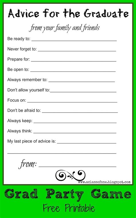 Free Printable Graduation Party Games