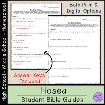 Hosea Bible Study Activities BUNDLE by Teaching to Equip | TPT