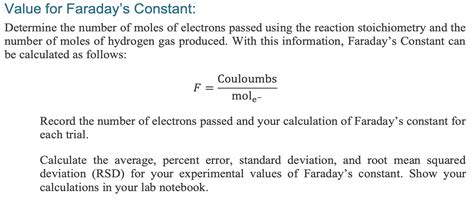 Solved Value for Faraday's Constant: Determine the number of | Chegg.com