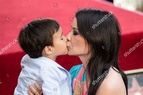 Lucy Liu Kisses Her Son Rockwell Editorial Stock Photo - Stock Image ...