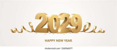 Happy New Year 2029 Golden 3d Stock Vector (Royalty Free) 2183560377 ...