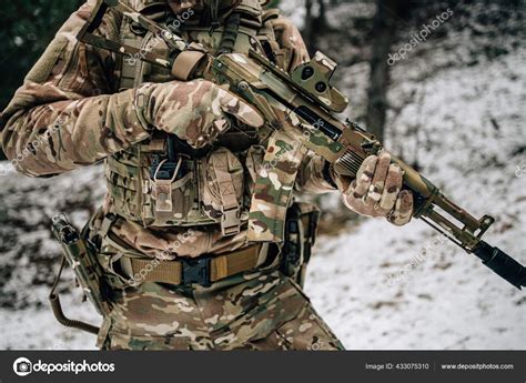 Russian Spetsnaz Soldier Kalashnikov Tactical Assault Rifle Camouflage ...