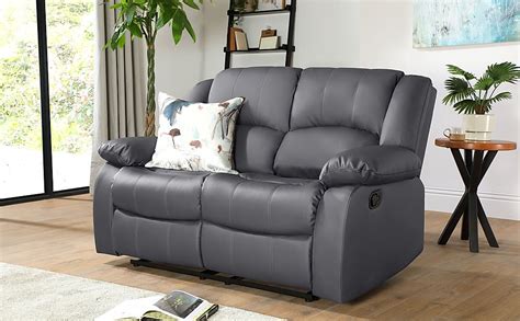 Dakota 2 Seater Recliner Sofa, Grey Classic Faux Leather Only £549.99 ...