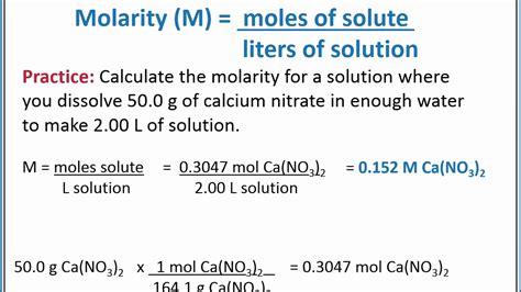 CHEMISTRY 101 - Molarity - YouTube