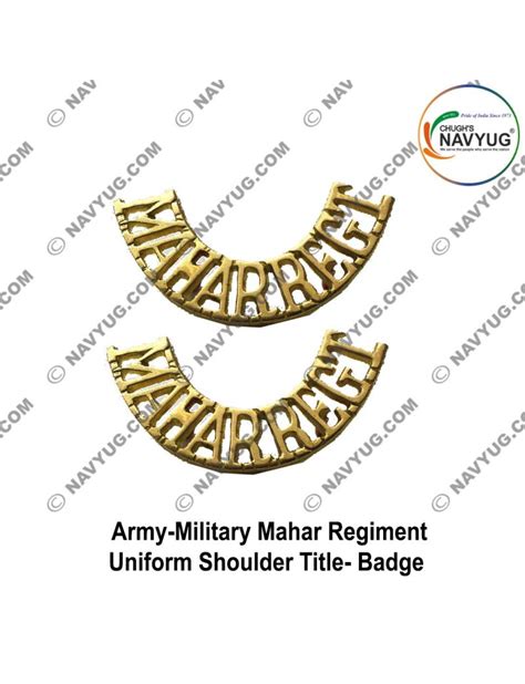 Army-Military Mahar Regiment Uniform Shoulder Title-Badge (Indian Army ...