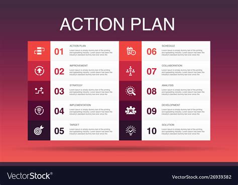 Action plan infographic 10 option template Vector Image