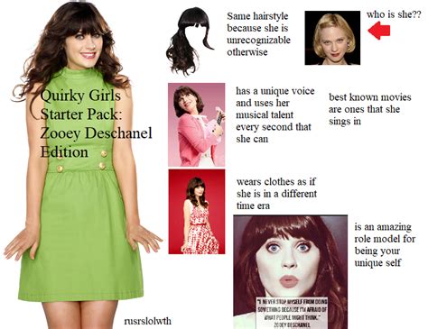 Quirky Girls Starter Pack: Zooey Deschanel Edition : r/starterpacks