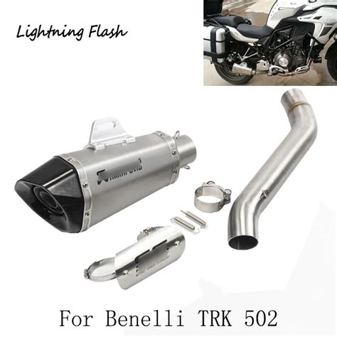 For Benelli TRK 502 Motorcycle Exhaust System Stainless Steel Mid Link ...