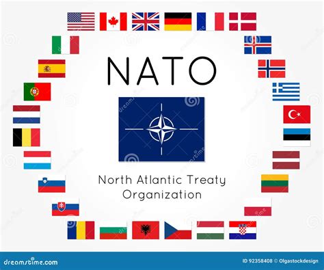 Vector Illustration of NATO Flags 28 Countries Stock Vector ...