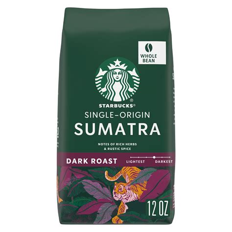 Starbucks Sumatra, 100% Arabica, Whole Bean Coffee, Dark Roast, 12 oz ...