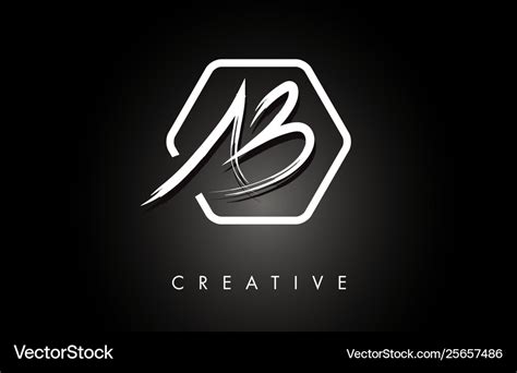 Ab a b brushed letter logo design with creative Vector Image