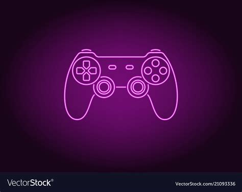 Neon icon of purple joystick Royalty Free Vector Image