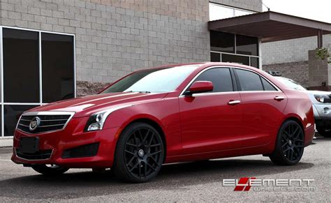 20 inch Curva C7 Matte Black wheels On 2013 Cadillac ATS 2.0T Sedan w ...