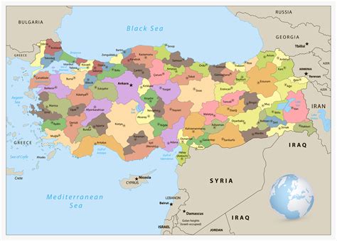 Detailed Political Map Of Turkey Ezilon Maps