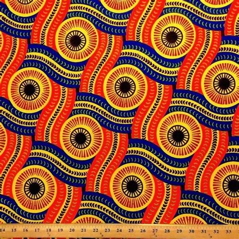 This Kente African Print fabric is 44" wide and 100% Cotton. It is ...