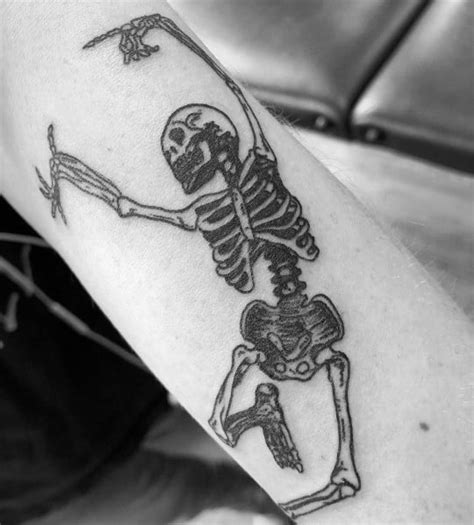 50 Dancing Skeleton Tattoo Ideas For Men - Moving Bone Designs