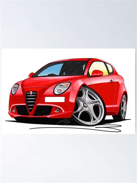 "Alfa Romeo MiTo Red" Poster for Sale by yeomanscarart | Redbubble