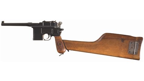 WWI German 1896 Red 9 Broomhandle Mauser Pistol with Stock | Rock ...