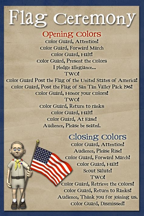 Cub Scout Flag Ceremony Printable