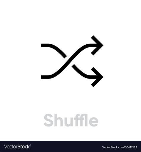 Shuffle music player icon editable line Royalty Free Vector