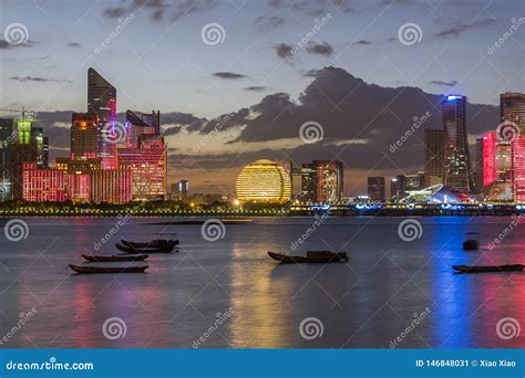 Hangzhou Skyline stock image. Image of contemporary - 146848031