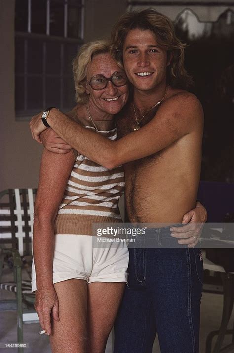 Singer Andy Gibb , younger brother of the Bee Gees, with his mother ...