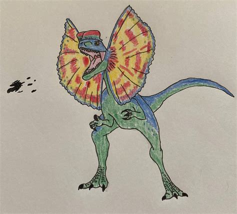 Dilophosaurus spitting venom by drawasaurus04 on DeviantArt