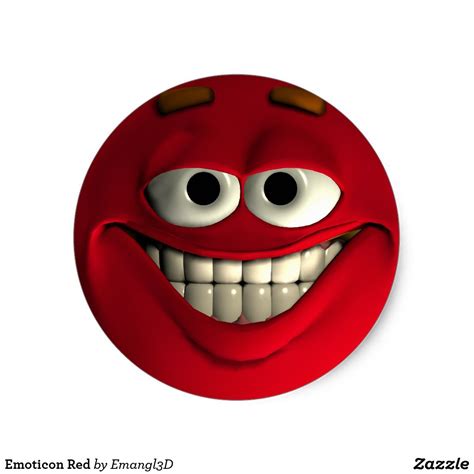 Emoticon Red Classic Round Sticker | Zazzle | Love memes funny ...