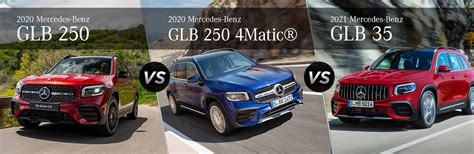 2020 Mercedes-Benz GLB 250 vs GLB 250 4MATIC®* vs 2021 Mercedes-AMG® GLB 35