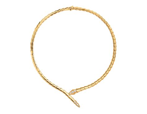 Yellow gold Serpenti Viper Necklace Yellow with 0.41 ct Diamonds ...