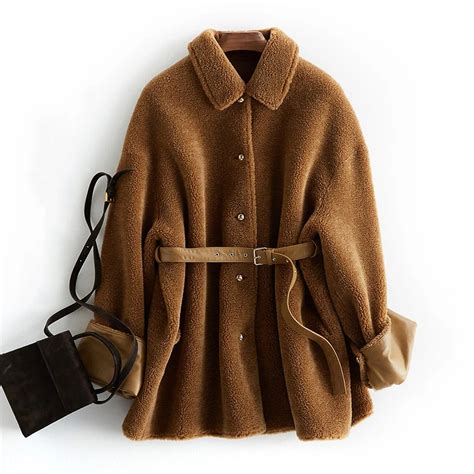 Genuine Sheep Shearling Jacket Women Winter Thick Fur Coats Women ...