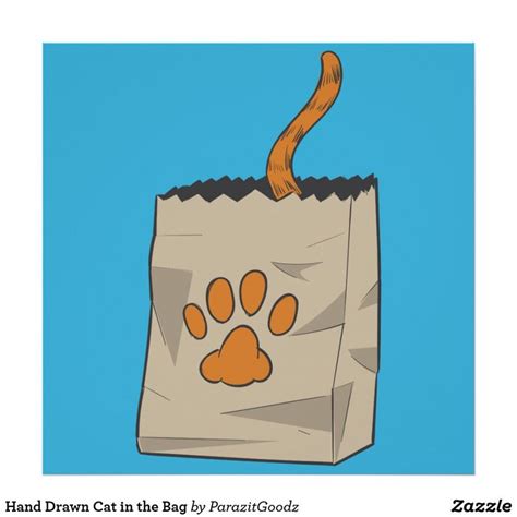 an orange cat's paw sticking out of a paper bag