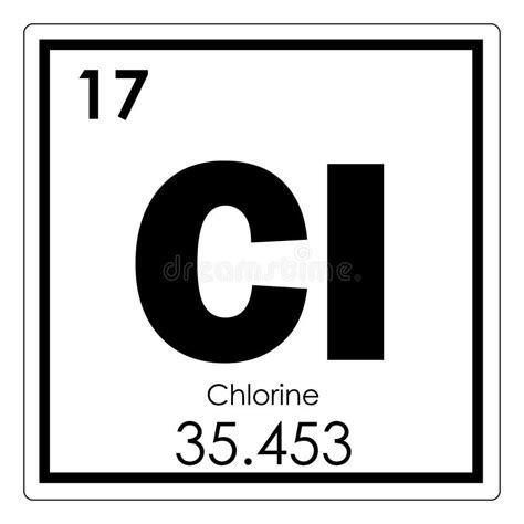 Chlorine chemical element stock illustration. Illustration of formula ...