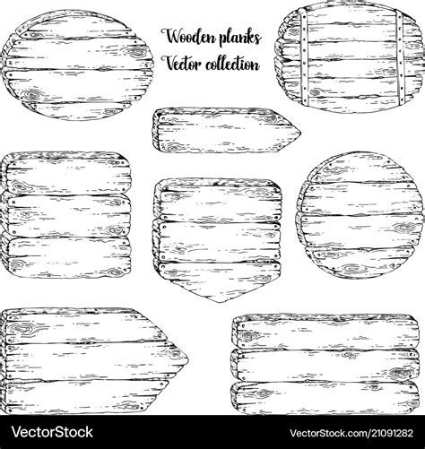 Hand drawn sketch wooden plank Royalty Free Vector Image