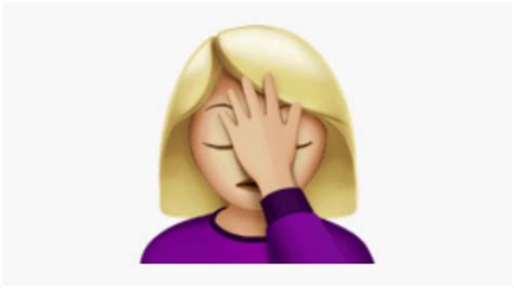 Wtf Face Png - Facepalm Emoji Girl, Transparent Png , Transparent Png ...