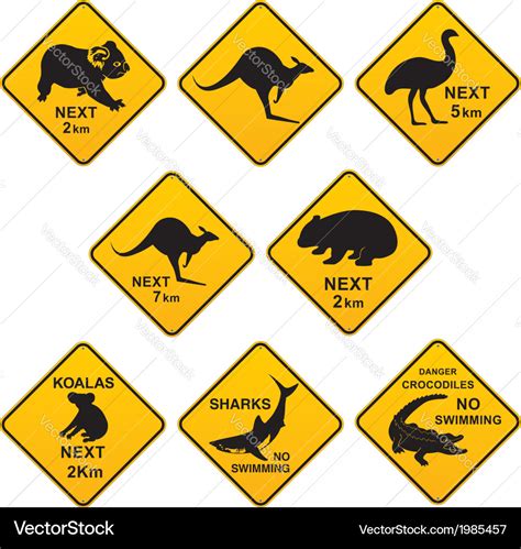 Australian roadsigns Royalty Free Vector Image