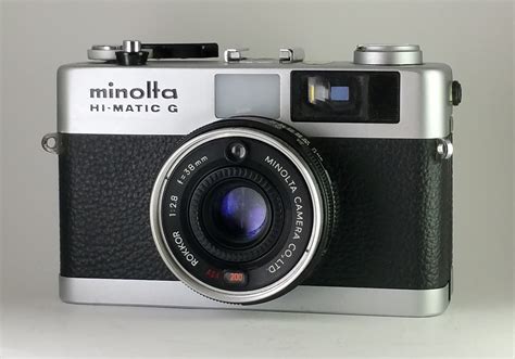 Minolta Hi-Matic G (1974) | Classic camera, Rangefinder camera, Camera